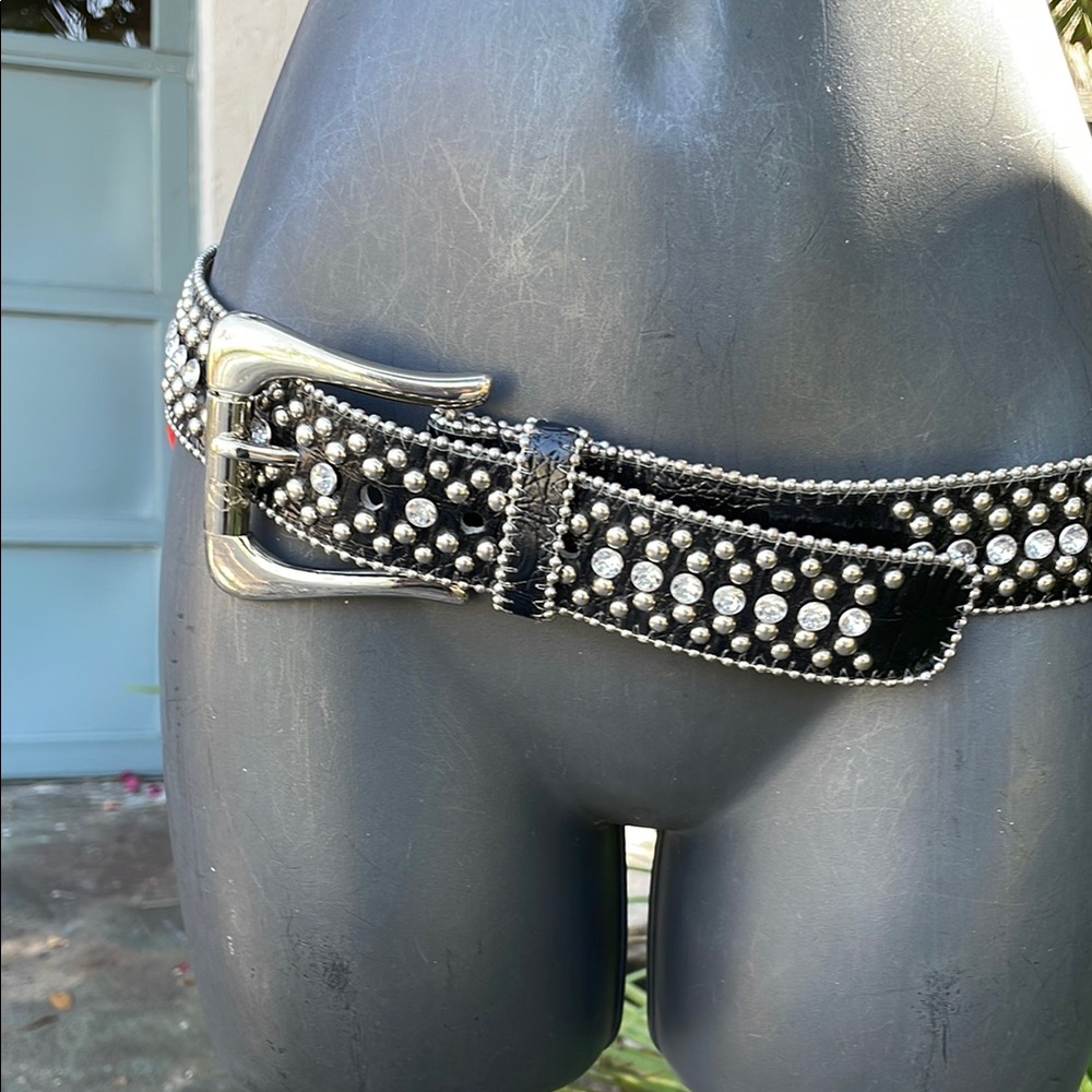 Guess rhinestone studded statement belt